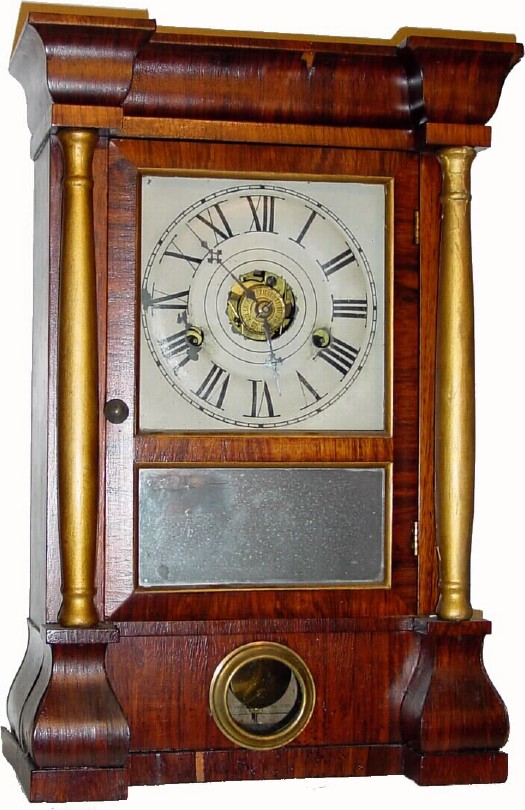C.1886, Seth Thomas Clock Co., Thomaston, Conn., "Column", 30-hour time/strike and alarm shelf clock, in only fair condition. — Antique Clocks Price Guide