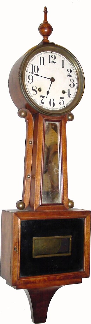 C.1915, Ingraham Clock Co., "Nyanza" banjo clock, with restorations. — Antique Clocks Price Guide