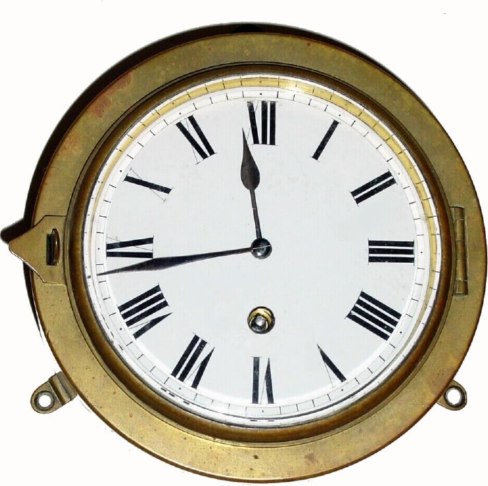 C.1890, French, V.A.P. Brevete 8-day balance wheel ship's timepiece. — Antique Clocks Price Guide