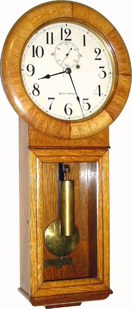 C.1912, Seth Thomas, "Regulator No. 2" in oak and in very good original condition. — Antique Clocks Price Guide