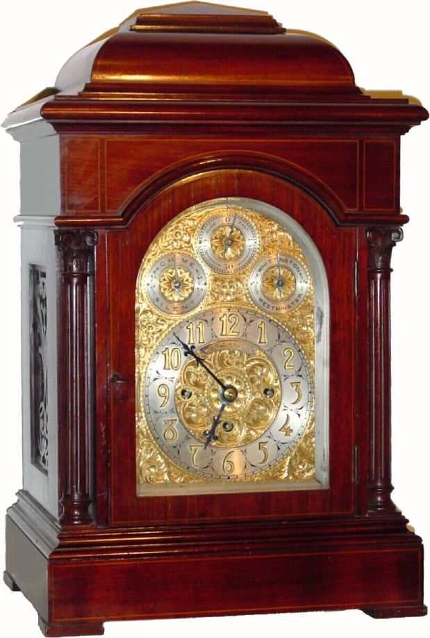 C.1910, English, for Theodore B. Starr and Co., 8-day triple fusee chiming bracket clock. — Antique Clocks Price Guide