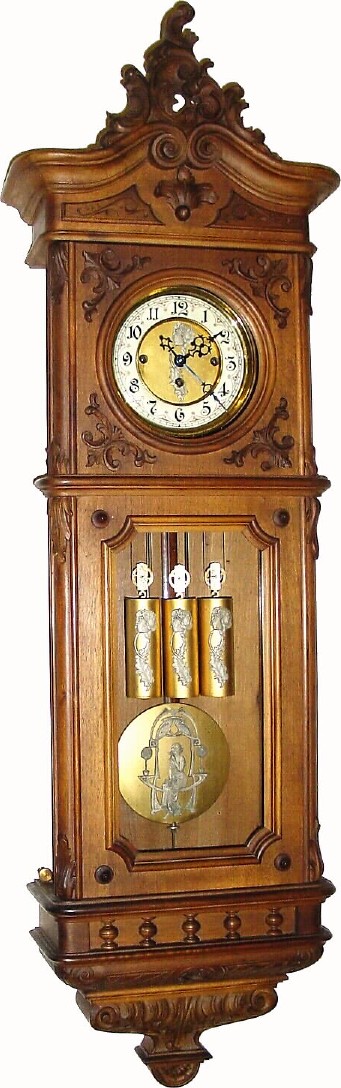 C.1890, German, Gustav Becker, 3-Weight grand sonnerie in a 2nd Baroque case and in excellent original condition. — Antique Clocks Price Guide