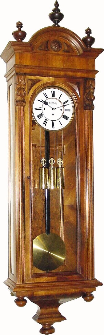 C.1895, Austrian, Large 3-Wt Grand Sonnerie wall regulator in excellent original condition. — Antique Clocks Price Guide