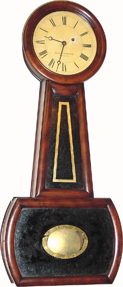 C.1855, Howard and Davis, Boston, No. 3 Banjo clock, in fair to good original condition. — Antique Clocks Price Guide