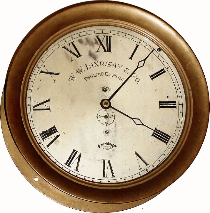 C.1900, E. Howard and Co., Boston, "No. 69" 8-day brass engine room timepiece. — Antique Clocks Price Guide
