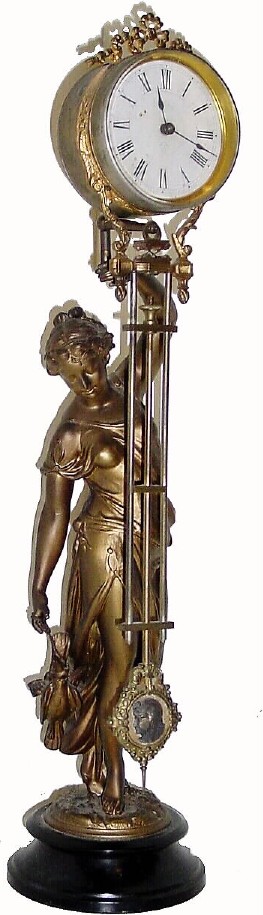 C.1883, Ansonia, "Huntress Swing" clock, in very good to excellent original condition. — Antique Clocks Price Guide