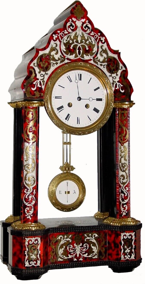 C.1870, French, Inlaid Mantel Regulator, — Antique Clocks Price Guide