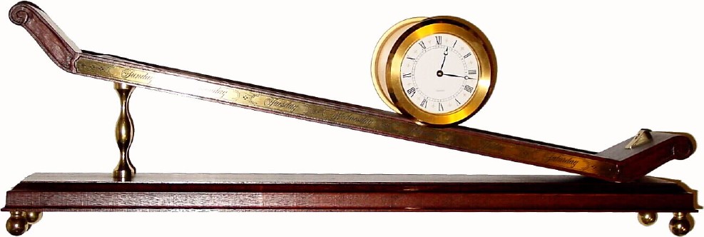 C.1984, Swiss, Imhof, "INCLINED PLANE" clock in like new condition, — Antique Clocks Price Guide