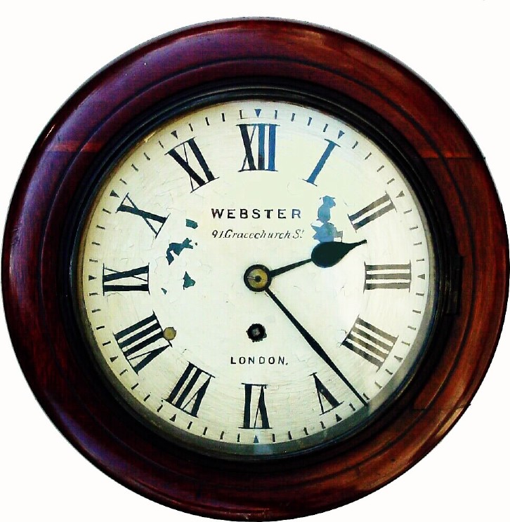 C.1890, English, Mini 8-day fusee gallery timepiece, with 71/2" dial. — Antique Clocks Price Guide