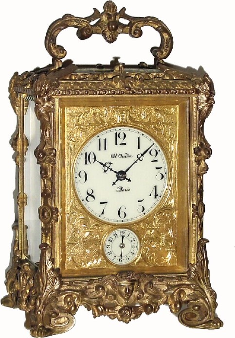 C.1880, French, Chs. Oudin, Paris, brass cased carriage clock, — Antique Clocks Price Guide