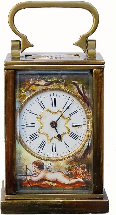 C.1900, French, Miniature Brass Cased Carriage Clock — Antique Clocks Price Guide