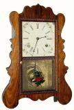 C.1852, Brewster Manufacturing Co., Bristol, Conn, 30-hour scroll front with ripple molded door, shelf clock, in generally good condition. — Antique Clocks Price Guide
