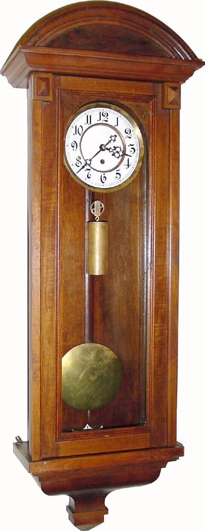 C.1895, German, Gustav Becker, Walnut cased, 1-weight regulator in the Viennese style, in generally good condition. — Antique Clocks Price Guide