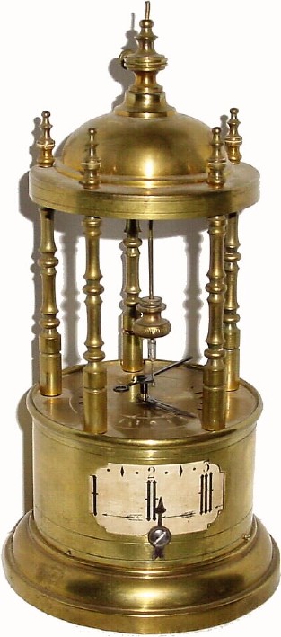 C.1900, French Conical (Rotary) Pendulum Annular dial alarm clock. — Antique Clocks Price Guide