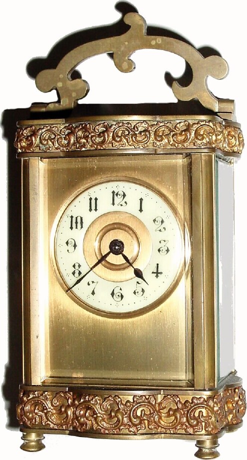 C.1900, French, Brass Cased Carriage clock in a Doucine case, in good, as-found, original condition. — Antique Clocks Price Guide