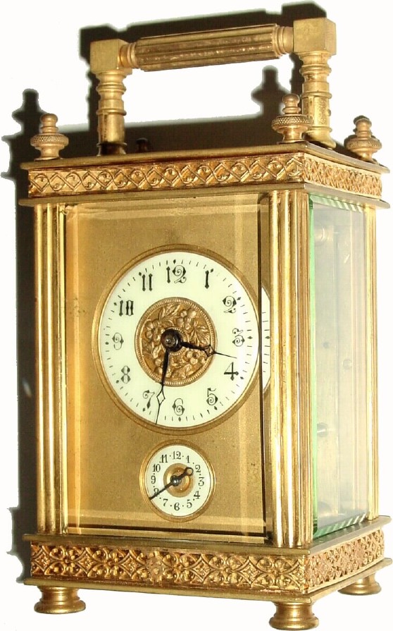 C.1900, French, Brass Cased Carriage clock, time and alarm, in an Anglaise style case, in good, as-found, original condition, gilding intact. — Antique Clocks Price Guide