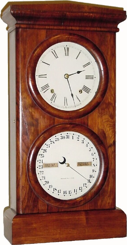 C.1880, Seth Thomas Clock Co., "Parlor Calendar No. 3 ", 8-day time/strike rosewood calendar clock, very good restored condition. — Antique Clocks Price Guide