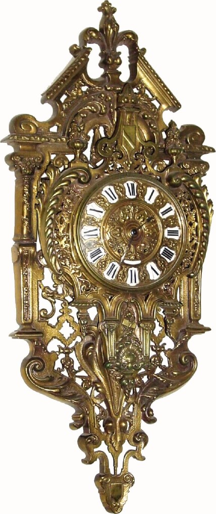 Mixed lot: C.1900, Large Bronze Wall Clock, now with a movement from the same time period made for J. E. Caldwell, Philada (movement signed). — Antique Clocks Price Guide
