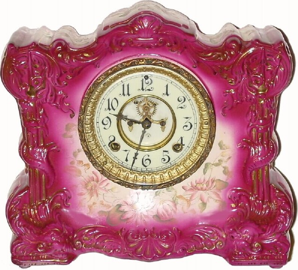 C.1910, Ansonia Clock Co., OSCEOLA porcelain china clock — Antique Clocks Price Guide