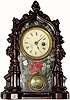 C.1855, American Clock Co., 30-hour bronze finish iron front shelf clock