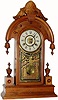 C.1880, New Haven Clock Co., "Elbe" walnut 8-day time/strike/alarm parlor clock.
