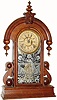 C.1880, Ansonia Clock Co., "Parisian" 8-day time/strike/calendar walnut shelf clock