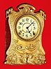 C.1905, Seth Thomas, Gilt White metal mantel clock in good condition.