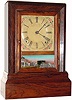 C.1855, J. C. Brown, Bristol, Conn, 8-day time/strike rosewood cottage clock,