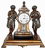 C.1877, Seth Thomas, Sons and Co, NY, Pattern 8055, double statue mantel clock.