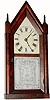 C.1848, Brewster and Ingraham, Bristol, Conn., 30-hour time/strike rosewood veneer steeple clock.