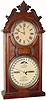 C.1875, Ithaca Clock Co., "No. 6 Hanging Library" double dial calendar clock, LESS lower bracket.