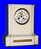 C.1880, French 8-day time/strike white marble mantel clock.