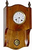 C.1980, Handmade walnut clock case using a nice French movement with porcelain dial.