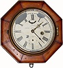 C.1860, New Haven Clock Co., 30-hour octagon lever wall timepiece, in poor condition.