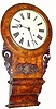C.1870, E.N. Welch 8-day time and strike English cased walnut burl wall clock.