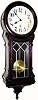 C.1913, New Haven MASON mahogany wall time-piece with leaded glass door and in excellent original condition