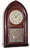 C.1844, Brewster and Ingrahams, Bristol, Conn., 8-day Kirk's Patent iron backplate beehive shelf clock.