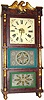 PS-1 C.1855, Birge, Peck and Co., Bristol, Conn., 8-day time/strike strap brass movement triple-decker shelf clock, in excellent original condition.