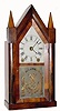 C.1845, Brewster and Ingrahams, Bristol, Conn, 8-day time/strike Kirk's patent iron backplate rosewood steeple clock.