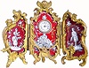 C.1890, Swiss, Mini Tri-Fold Screen with clock (watch movement).