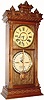 C.1880, Ithaca Calendar Clock Co., No. 6 1/2 Shelf Belgrade, double dial calendar clock, in excellent condition.