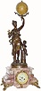 C.1900, French, Bronzed Spelter statue clock "LA TERRE" (par Anirie) in very good original condition