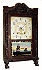 C.1830, Seth Thomas, Plymouth, Conn, fully carved short case shelf clock with 30-hour short-pendulum movement.