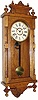 C.1901, Ansonia Clock Co., "Queen Elizabeth" 8-day time/strike oak wall clock.