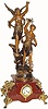 C.1900, French, Patinated Spelter double statue clock "The Sciences - Ingenuity Rewarded"