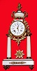 C.1885, French, Vincenti, White marble and bronze portico clock.