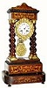 C.1880, French, Japy, Empire style 8-day time/strike rosewood and inlay four pillar mantel clock.