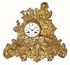 C.1890, French, Gilded Spelter Figural clock in very good original condition.