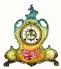 C.1915, Ansonia Royal Bonn "La Vendee" porcelain china clock in excellent original condition.