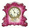 C.1910, Ansonia "WIRE" porcelain china clock in excellent original condition.